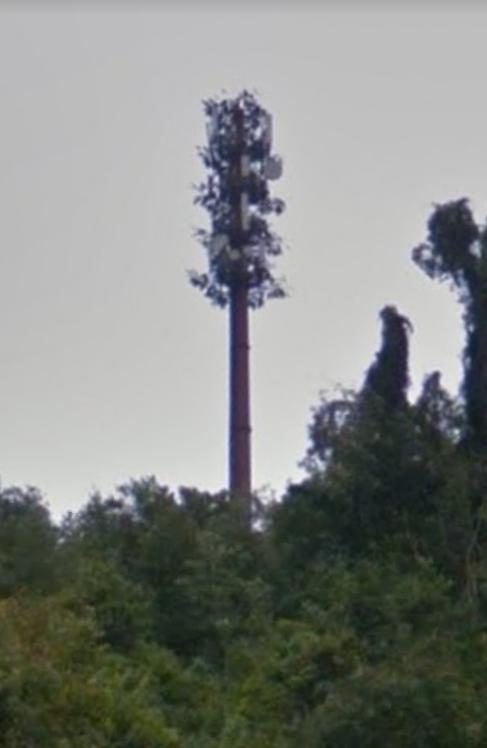 Camouflaged tower structure at the UMS site