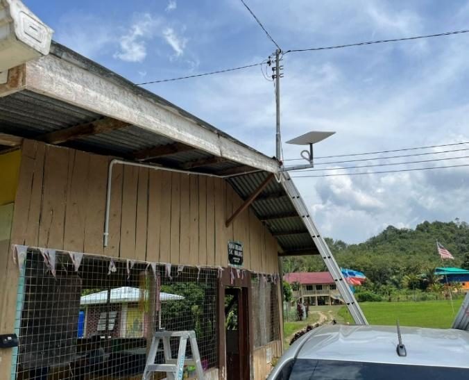 Terminal mounted at a rural site
